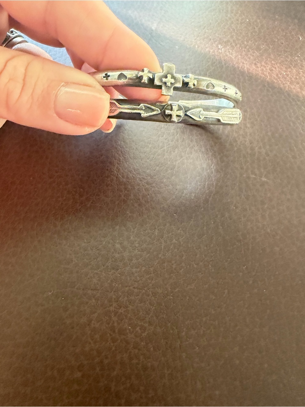 Sterling Silver-Cross & Arrow Cuff  Bracelet Duo-Chatfields